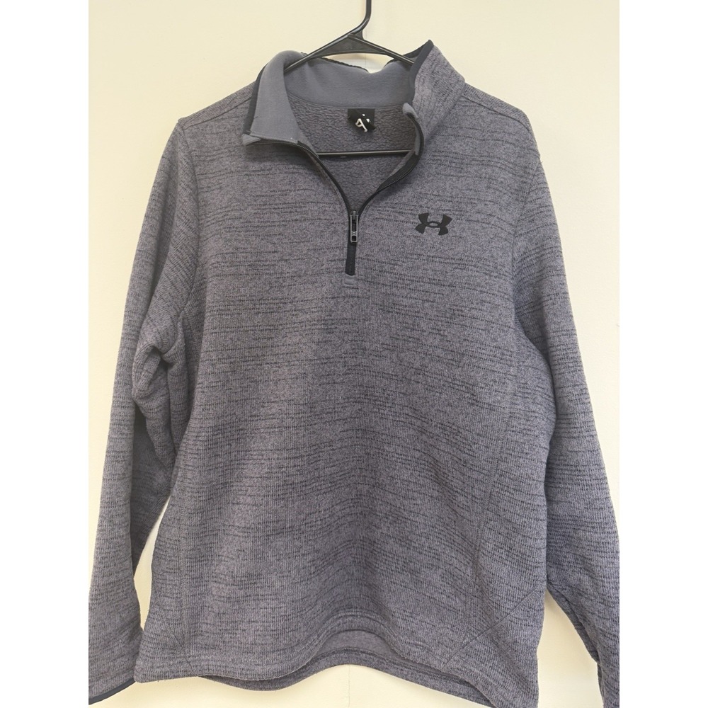 Under Armour Men's Gray Fleece 1/4 Zip Mock Neck Pullover Sweatshirt M